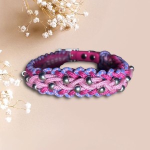 Halsband van paracord rose met paars